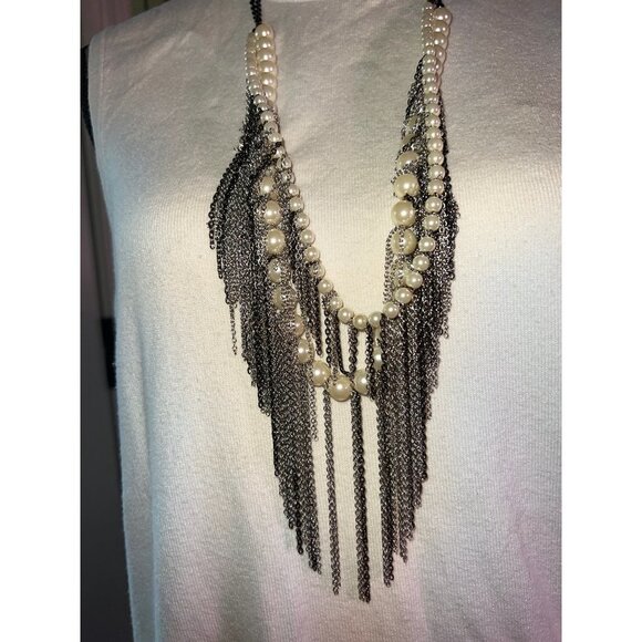 INC International Concept Pearl And Chain Necklace - Picture 7 of 10